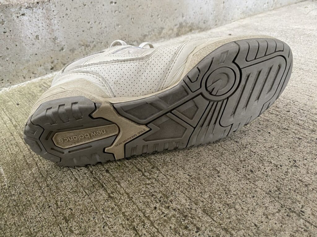 New Balance BB550:アウトソールの摩耗状態(約1年半使用)