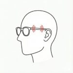 金属アレルギーでメガネをかけるとこめかみ付近がかぶれる構図アイキャッチ